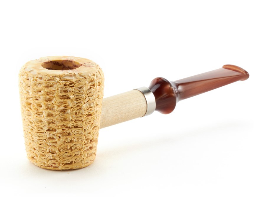 Missouri Meerschaum The Big Boy Cob kukorica pipa egyenes dán típusú karamell színű szárral filter nélkül